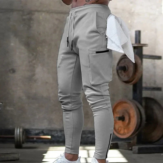 Customizable Men 2022 Streetwear Trousers Multiple Zipper Pockets Muscle Mens Pants