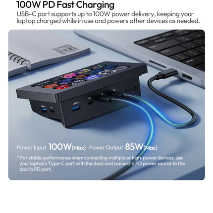 Ulanzi D200H Deck Dock Streaming Controller 7-in-1 One-Tap Creative Hub Customizable Stylish Desk Intelligent Lighting Control