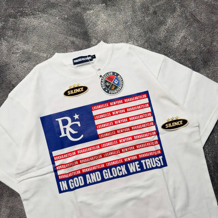 2026 Street HipHop Trend American Flag Creative Pattern Printed Casual Couple Short Sleeve Y2K Retro Gothic Rock Loose Shirt