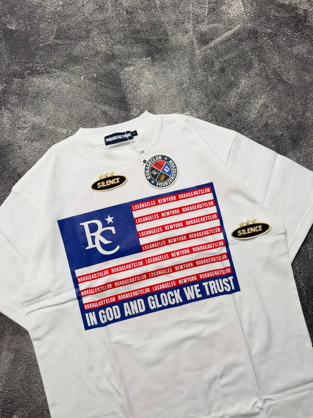 2026 Street HipHop Trend American Flag Creative Pattern Printed Casual Couple Short Sleeve Y2K Retro Gothic Rock Loose Shirt