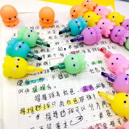 1pcs Creative 5 Color Highlighter Cartoon Cute Shape Highlighter Creative Students Make Hand Account Marker