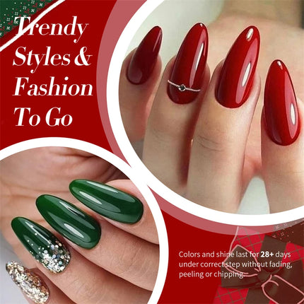 BORN PRETTY 6ml Nail Polish Set  6 Bottles Gold Silver Christmas Color Nail Art Design Natural Air Dry Nail Art Varnish Manicure