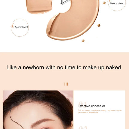 1pcs 3-Color Concealer Waterproof Full Coverage Concealer Professionally Cover Dark Circles Around Eyes and Face for All Skin