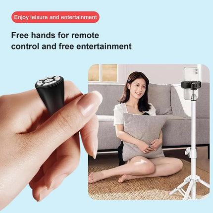Wireless Scrolling Ring Finger Shutter Remote Control Bluetooth Page Turner Mobile Phone Controller For Home Travel Car