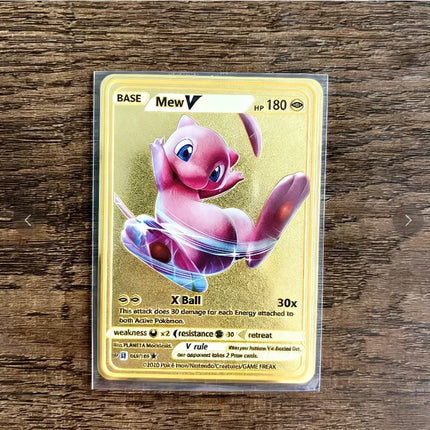 Charizard Theme Metal Collectible Cards Arceus Mewtwo.Super Lehiram ，6Pcs Gold Foil Fan Art Trading Cards Collection Toy Gift