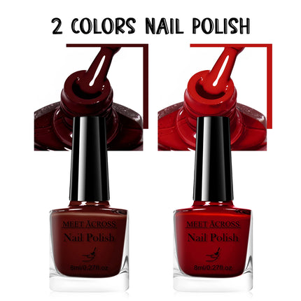 2pcs 8ml Water-Based Nail Polish Set Long Lasting Quick Drying No Need of Lamp to Cure Nail Supplies Vernis for Nails Manicure