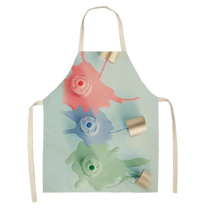 Nail Polish Lipstick Kitchen Cotton Linen Apron Bib Home Cleaning  Ladies  Cooking Picnic