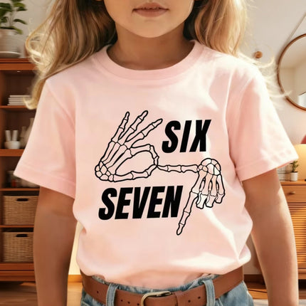 67 Meme T-Shirt for Boys Girls Fashion Splashed Ink 3D Print Girl Short Sleeve Tees Round Neck Tops Loose Children's Clothing