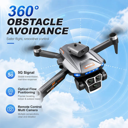 ZNLYRION S158 GPS Drone with Triple 4K HD Camera Brushless Motor 5G FPV Optical Flow Hover 2KM Long Range Foldable RC Quadcopter