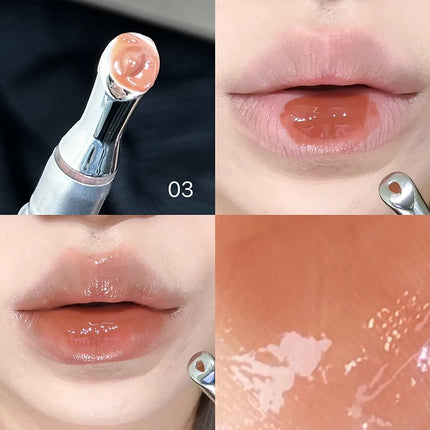 CACE Mirror Watery Crystal Jelly Lipgloss Lasting Moisturizing Lipstick Clear Lip Gloss Glass Lip Glaze Cosmetics Lip Stain Tint