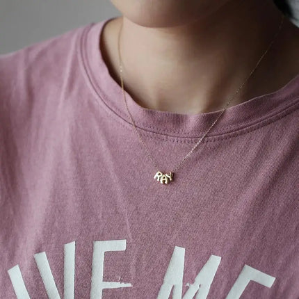 GOLDtutu 14K Solid Gold Letter Pendant for Women and Girls, 26 Tiny Initials, Name Necklaces Pendant, Best Birthday Gift, kj254