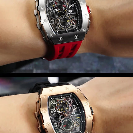 TSAR BOMBA New TB8204 Watch for Men Japan Quartz Chronograph 50M Waterproof Wristwatch Fashion Sport Clock Male Luxury Mens Gift