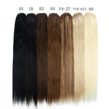 Invisible Feather Hair Extensions Human Hair Feather Tip Hair Bundles Natural Sew In Microring Hair Weft 50cm 120 strands