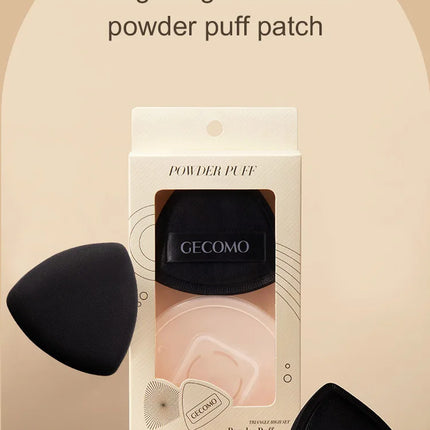 GECOMO Soft Triangular Black Powder Puff Wet And Dry Dual-use Concealer Makeup Cushion