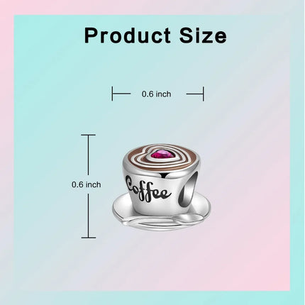 Classic 925 Sterling Coffee Cup Charms Tea Cup Beads Fit Original Bracelet Necklace Pendant Women Bracelet DIY Fine Jewelry Gift