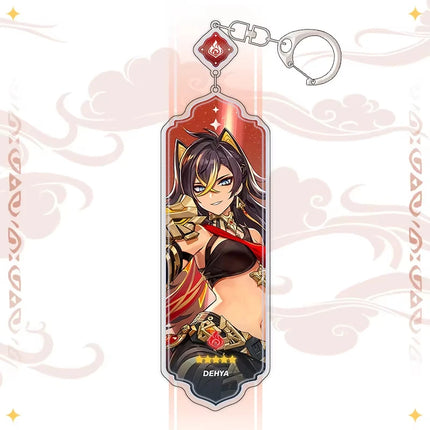 Anime Keychain Linnea Flins Durin Mualani Furina Arlecchin Key Chain Accessories Genshin Impact Cute Bag Pendant Key Ring Gift