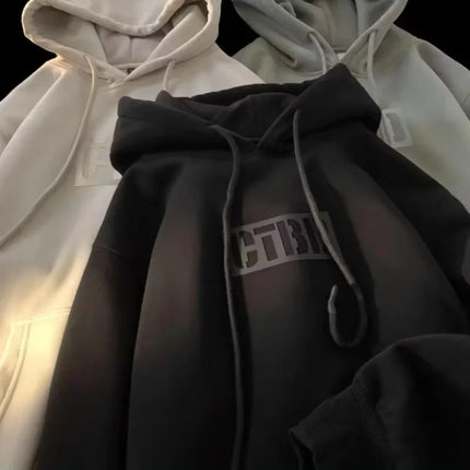 8XL Hoodie Pullover Loose Fit Hollow Letter Print American Men's Clothing And Couple Fashion