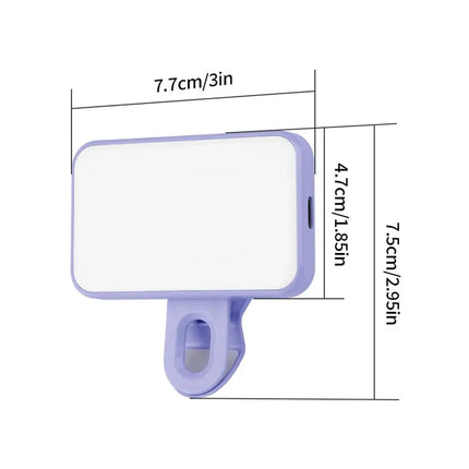 Protable LED Selfie Light Plus Adjustable Brightness Clip-On Phone Camera Rechargeable Fill Light for Mobile Phones&Computers