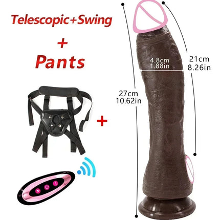 SCX-MAS Soft Long Realistic Big Dildo Vibrator Penis Telescopic Swing Heating Silicone Dildos Female Remote Control Vibrators F