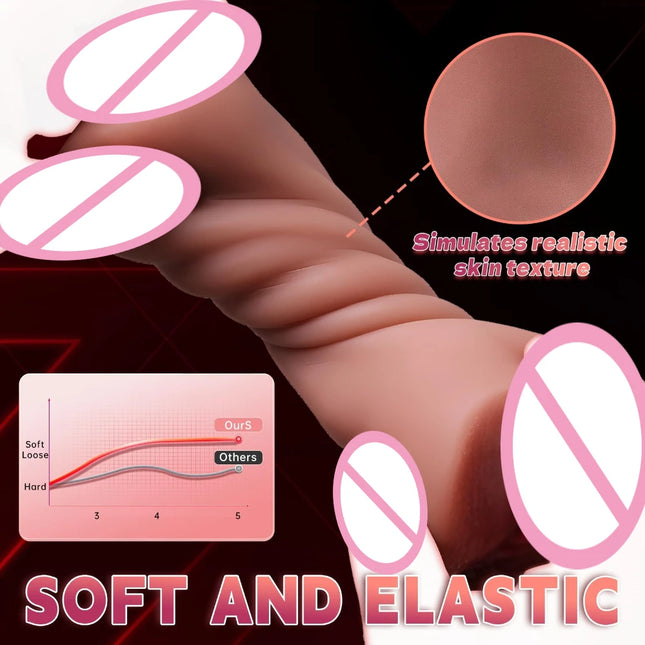 Sex Toys for Men 2-in-1 Artificial Vagina Pussy Anal Soft Silicone Male Masturbator Portable Masturbation Cup Pocket Pussy Porn