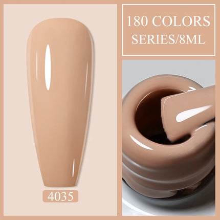 Parkson 8ml HEMA TPO FREE Color Gel Nail Polish Nude Pink Red Green Collection Nail Gel Polish Glitter Soak Off UV LED Gel