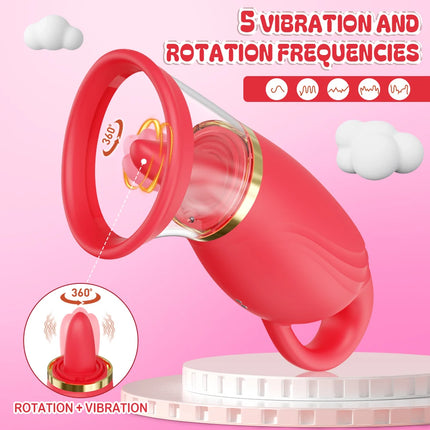 Tongue Licking Vacuum Sucking Vibrator for Women Clit Sucker Nipples Breast Massager Removable Cup Female Masturbation Sex Toy
