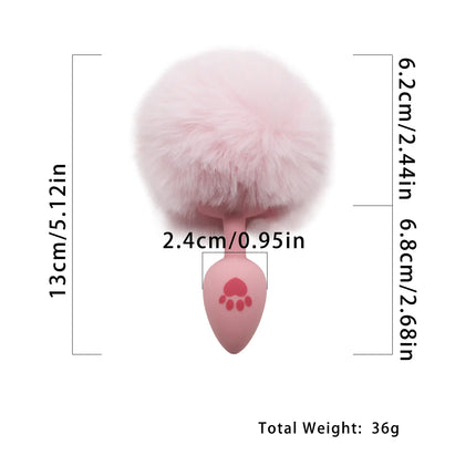 4 Sizes Cute Pink Cat's Paw Print Silicone Anal Plug Soft Tail Butt Plug Adult Game Anal Beads Erotic Cosplay Sex Toys For Women