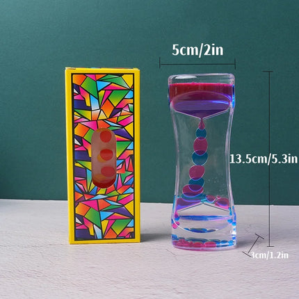 Liquid Motion Bubbler Timer Pack of Colorful Hourglass Liquid Bubbler Fidget Sensory Anxiety Autism Adults Activity Calm Rela