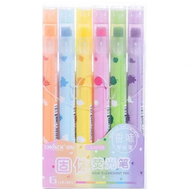 6 Colors/set Pastel Gel Highlighters Fragrance Bible Highlighters No Bleed Bible Art Markers Journaling School Supplies