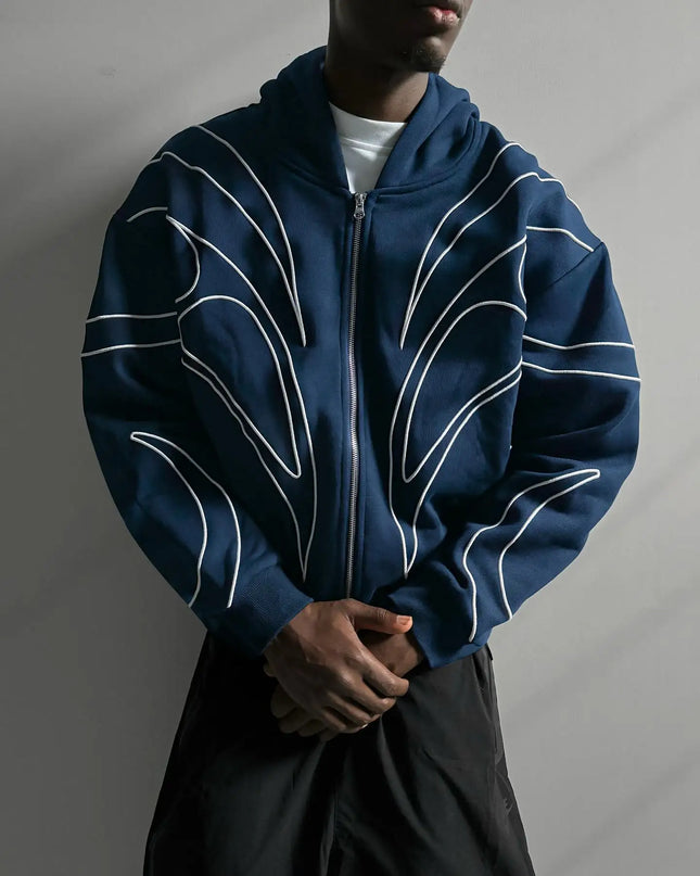 New American street style personalized cross foam printed men's and women's fashionable loose hooded sweatshirt