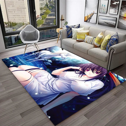 High School DxD Sexy Girl Cartoon 3D Carpet Rug for Home Living Room Bedroom Sofa Doormat Decor, Kids Area Rug Non-slip Floor Mat