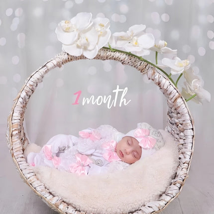 Dollbling Newborn Set Baby's Sets Rhinestone Crown 0-3 Months Hat+Bodysuits+Gloves+Shoes 4 Parts Boy Girl Jumpsuit Clothing