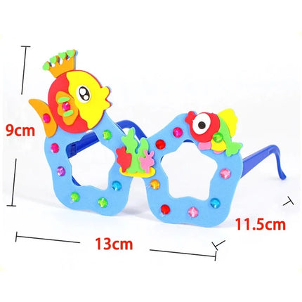 Children Kids DIY Eyeglasses Cute Cartoon Animal Eva Art Craft 5D Gem Diamond Eyeglasses Sticker Games Education Toys Gifts