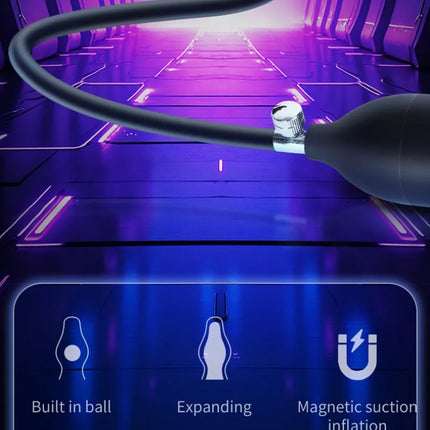 2026Magnetic Suction Inflatable Anal Plug with Built-in Steel Beads Big Dildos Vaginal Expander Men Butt Dilator Couple Sex Toys