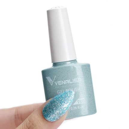 #758 Milky White Venalisa Nail Gel Polish Pearl Color Fall Nails TPO Free Long Wear Diamond Top Soak Off UV LED Gel Nail 7.5ml