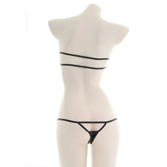 Anime Cosplay Women's Bikini Sheer High Elastic Bra G-String Set Thong Swimwear Swimsuit Sleepwear Undies Swimming Beach