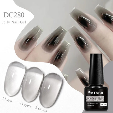 Jelly Gel Nail Polish Sheer Translucent Semi Permanent Soak Off UV Gel Varnish For Summer Nails Manicure Nail Supplies DIY Decor