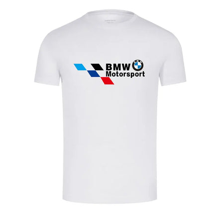 BMW Clothes T-shirt Large Size Polo Crew Neck Short Sleeve Trend Racing Series Men's T-shirt Pure Cotton Streetwear SUMMER