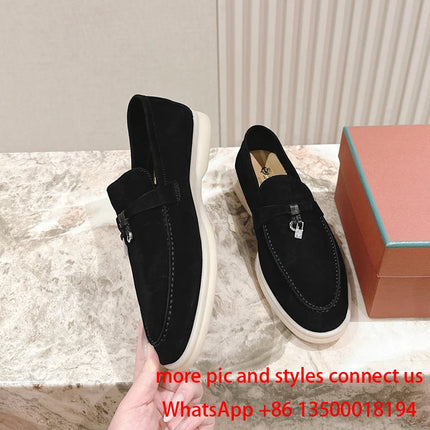 Designer luxury 2026 new casual women's fashionable and comfortable versatile loafers all leather flat shoes