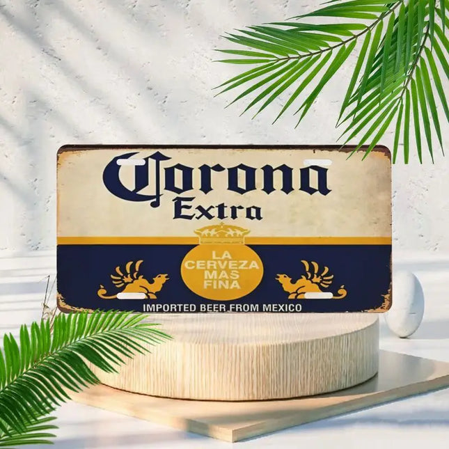 Vintage Corona Extra Beer themed decorative license plates, car license plates, home decor, bars, cafes, garage decorations