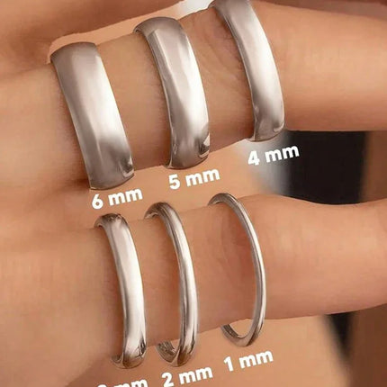925 Sterling Silver Plain 1mm 2mm 3mm 4mm Aperture Fashionable Ring For Women Daily Wear Party High Quality Fine Jewelry