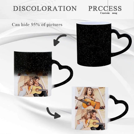 Customized Coffee Mugs Ceramic Magic Mug Pour In Hot Water Pictures Display Print Photo LOGO Text DIY Change Color Cup Gifts