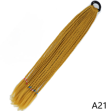 AZQUEEN Synthetic Gradient Color Dirty Braided Ponytail 60CM Elastic Rubber Band Braiding Pony Tail Hair Extensions For Girls