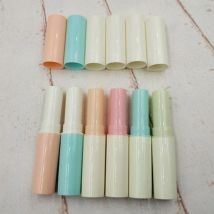 500PCS Colorful Reusable Empty Lip Balm Tube DIY Lipstick Lip Wax Tube Lip Gloss Container With Cap For Girls