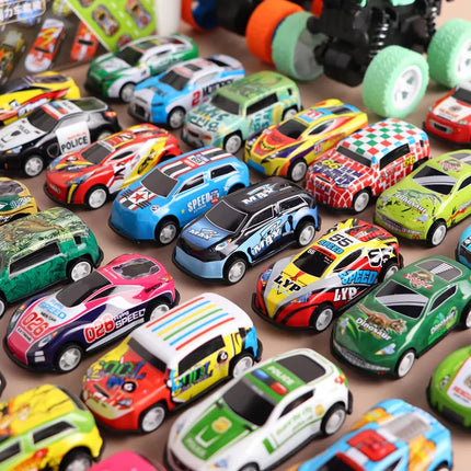 Xmas Set Kids Alloy Pull Back Car Toys Mini City Cartoon Inertia Racing Car Model Diecast Vehicle For Boys Girls Birthday Gift