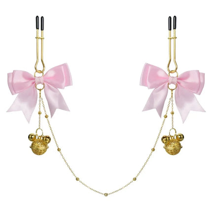 Adjustable Bow-Tie Nipple Clips Sexy Clitoral Clamps BDSM Fetish Couples' Teasing Erotic Accessories for Woman Adult Sex Toys