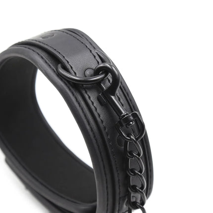 BDSM Leather Dog Collar Slave Bondage Belt with Chains Can Lockable  Fetish Erotic Sex Products Adult Toys for Woman Men Couples