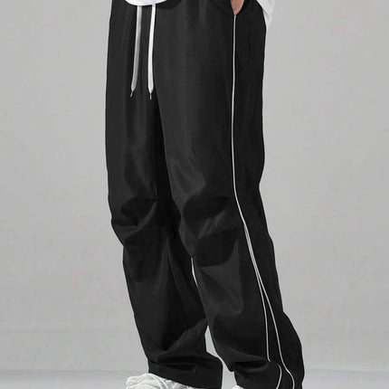 Spring Summer New Men American Streetwear Vintage Functional Cargo Pants Outdoor Sports Casual Loose Straight Leg Trousers