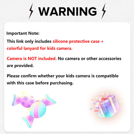Unicorn Kids Camera Silicone Case Universal Cover with Lanyard CASE ONLY