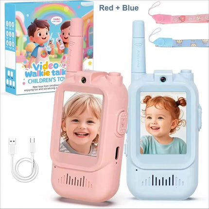 2PCS Kids Video Walkie Talkies USB Charging Indoor and Outdoor High Definition Intercom Children's Toys Birthday Gifts Ages 3-12